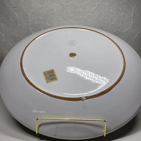 VTG Caleca Pasta Platter Spaghetti Bowl Set White Ceramic Hand Painted Italy - Picture 12 of 16